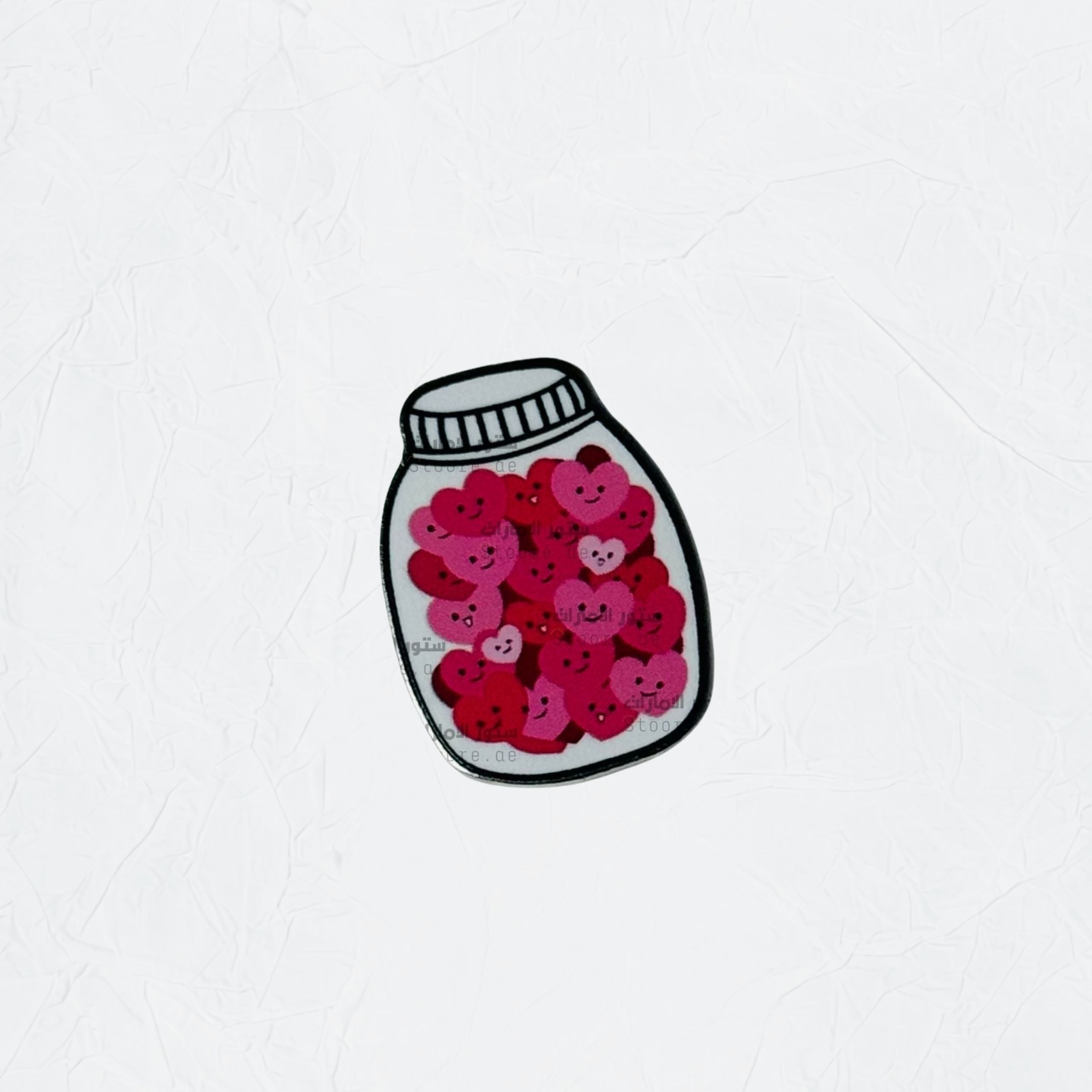 Badge Jar with Love Hearts